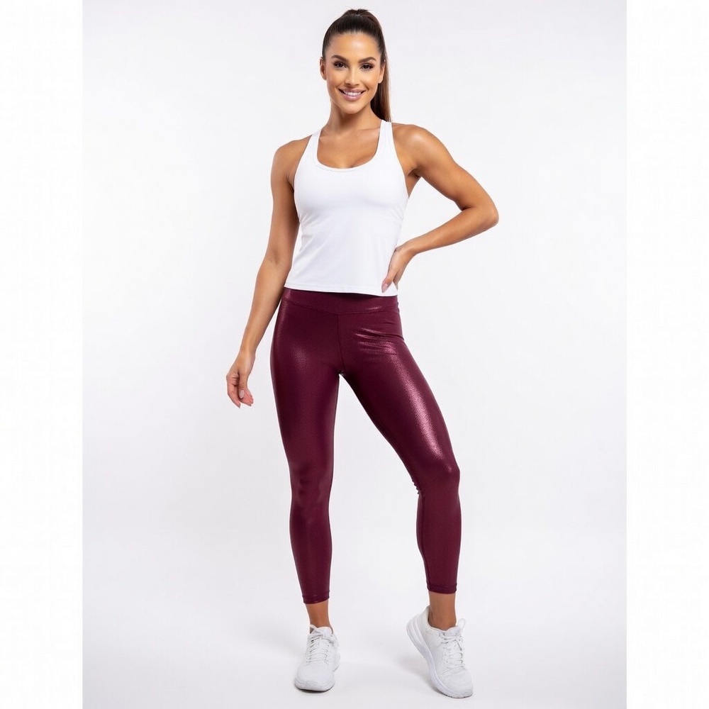 Women’s Zyia Active Metallic Capri in the "Lipgloss" colorway